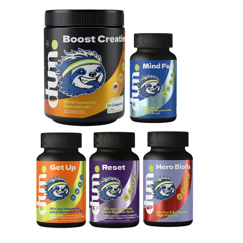Creatina + Magnesio bisglicinato + Probióticos + Omega-3